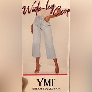 NWT YMI  Junior’s Dream High-Rise Distressed Cropped Wide-Leg Jeans Size 11